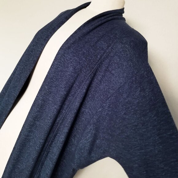 ATHLETA Luxe Pose Wrap Cardigan Heather Blue Cocoon Circle Longline Thumbhole - Picture 14 of 14